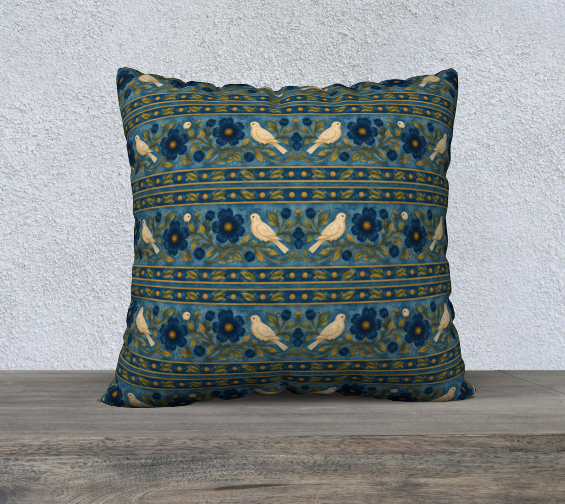 DOVES OF PEACE BANDED 22 X 22 PILLOW