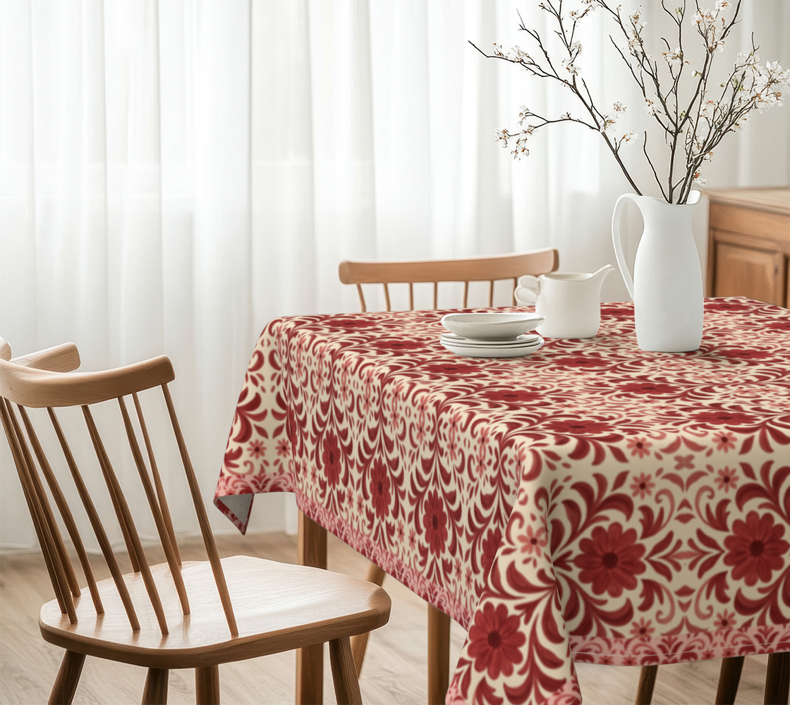Petite Fleur Rouge D'Hiver 60 x 60 Tablecloth