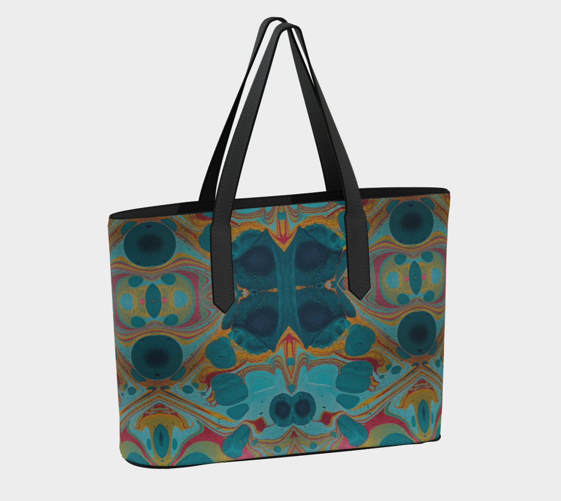 Gilded Currents Butterfly Vegan Leather Tote Bag