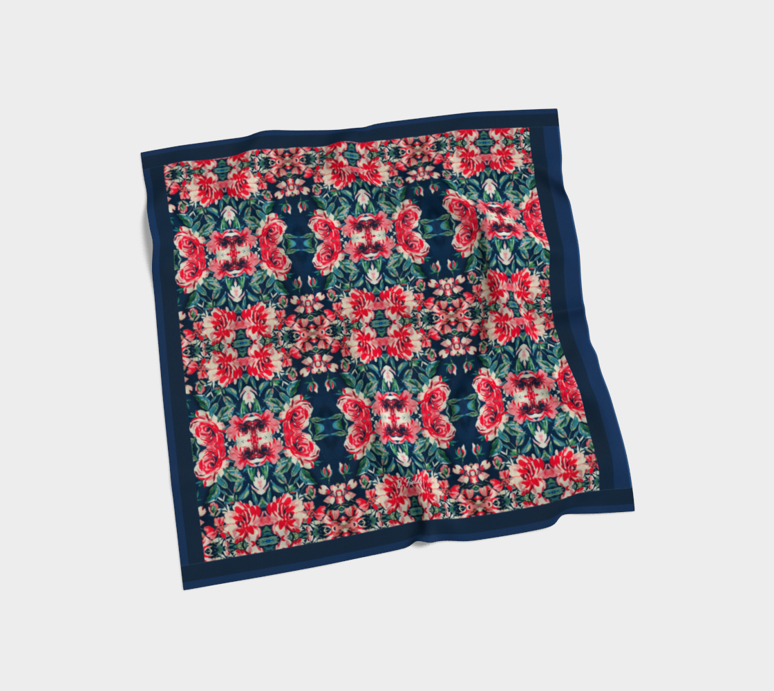 Harbor Roses Silk Square Scarf