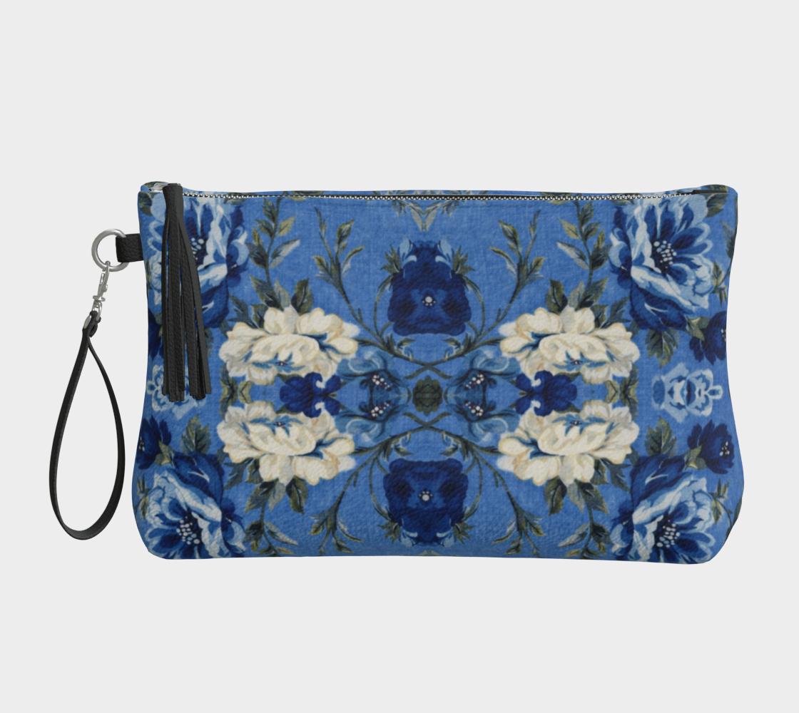 Blue Manor Bloom Vegan Leather Clutch Wristlet