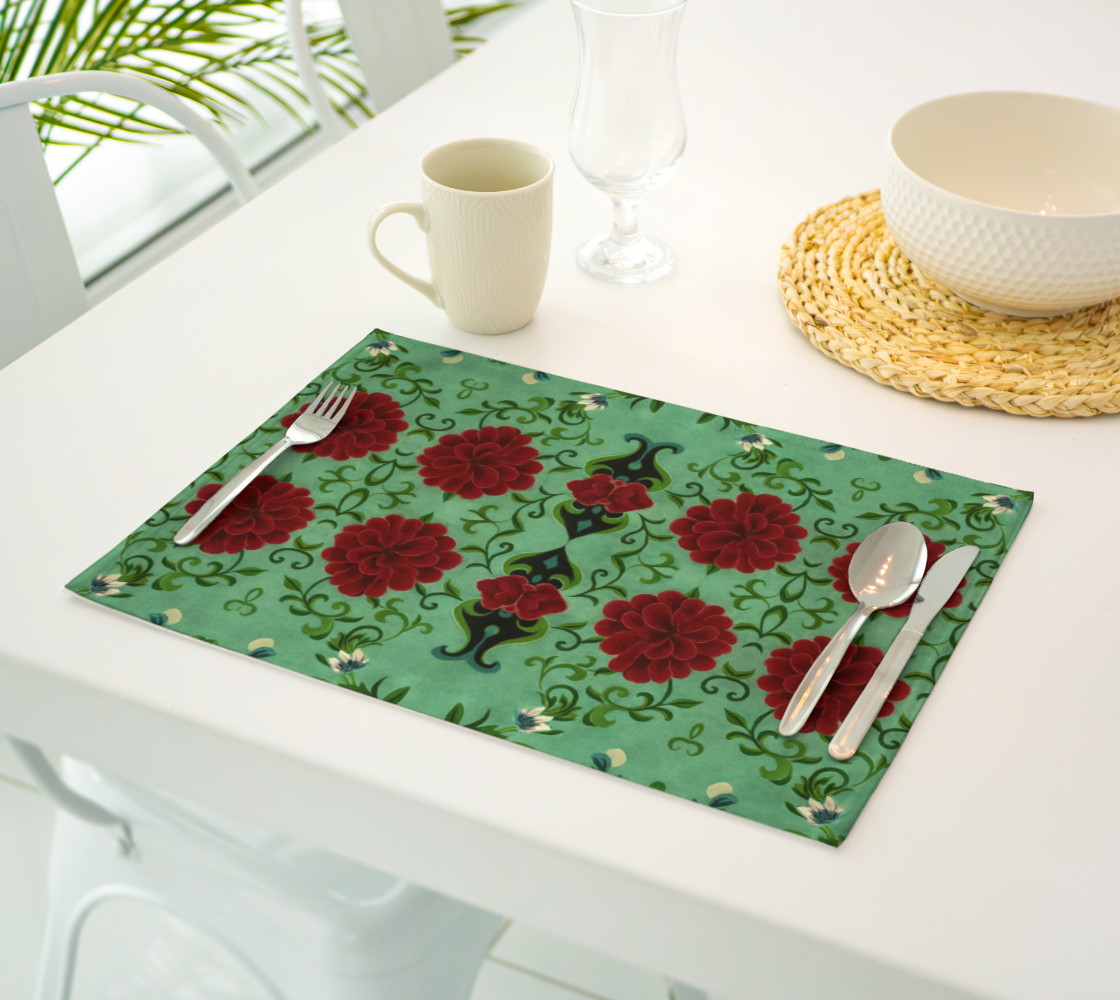 Marquesa Floral Mint Placemats