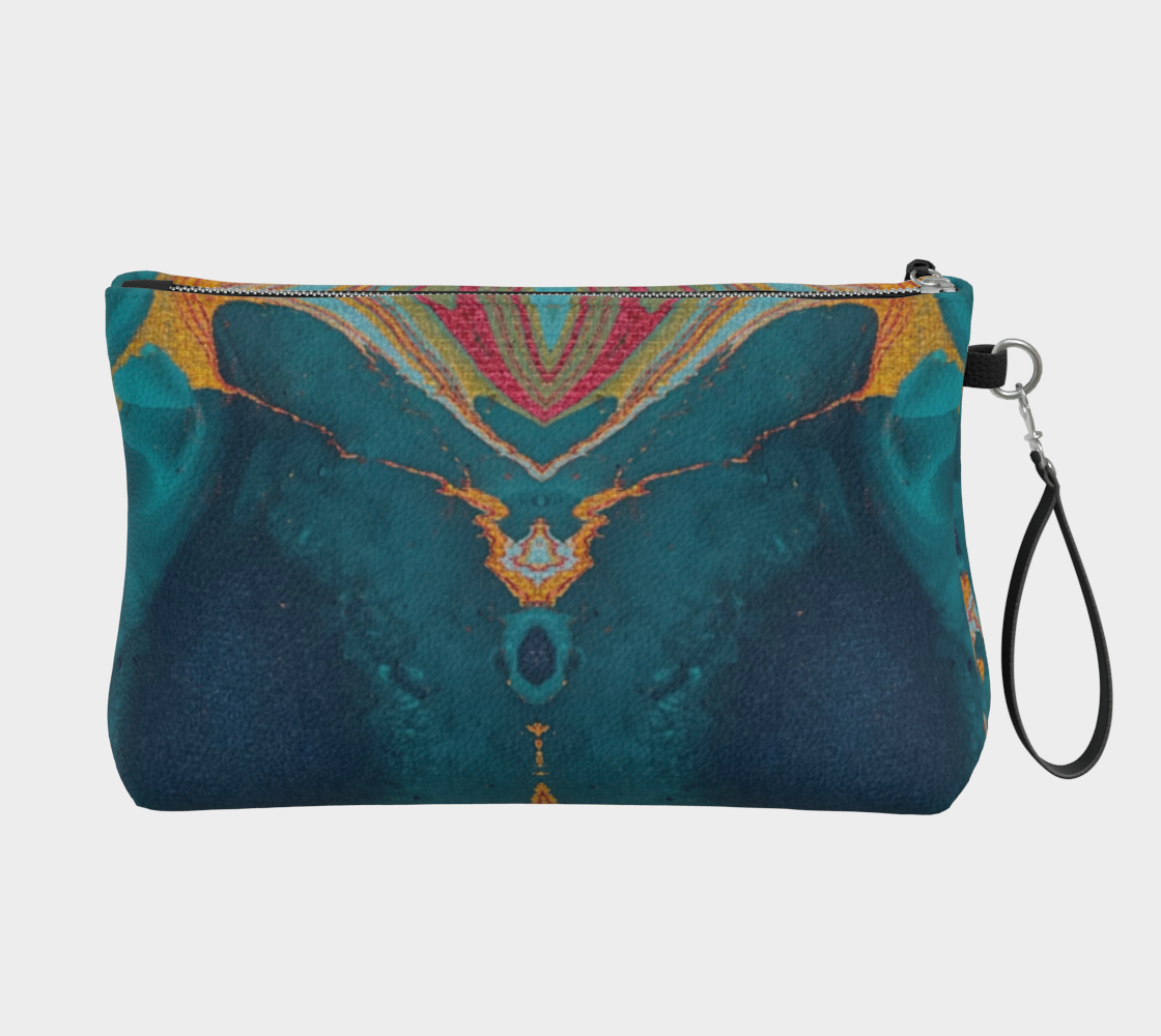 Gilded Peacock Feather Vegan Clutch Bag