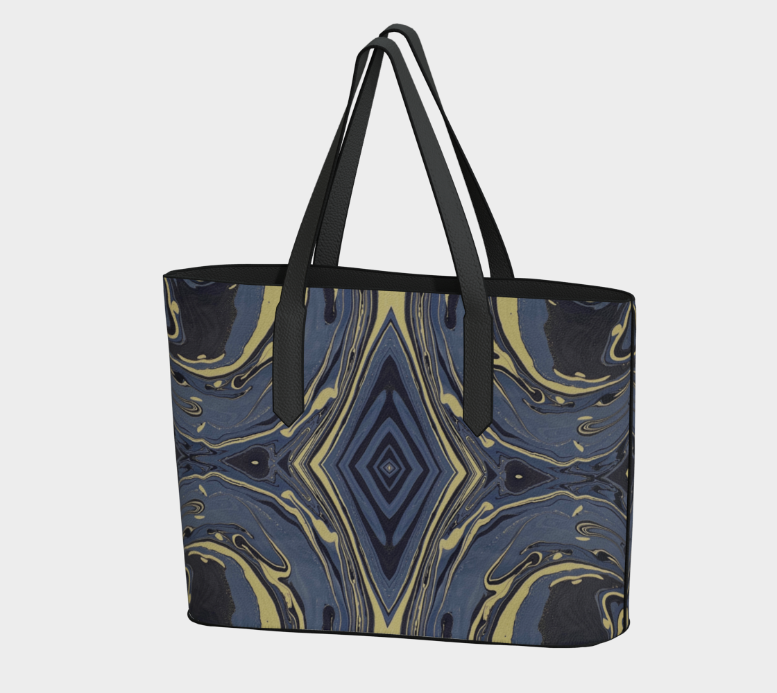 Mendocino Blues Diamond Vegan Leather Tote Bag