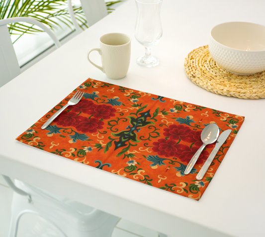 Marquesa Floral Tangerine placemat 2