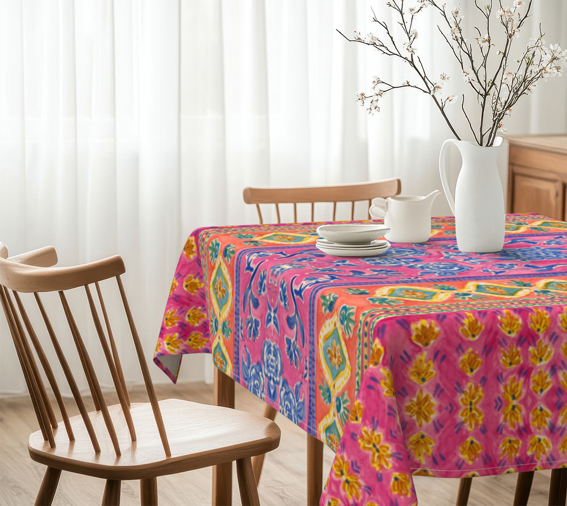 Coral Caravan 60 x 60 Tablecloth