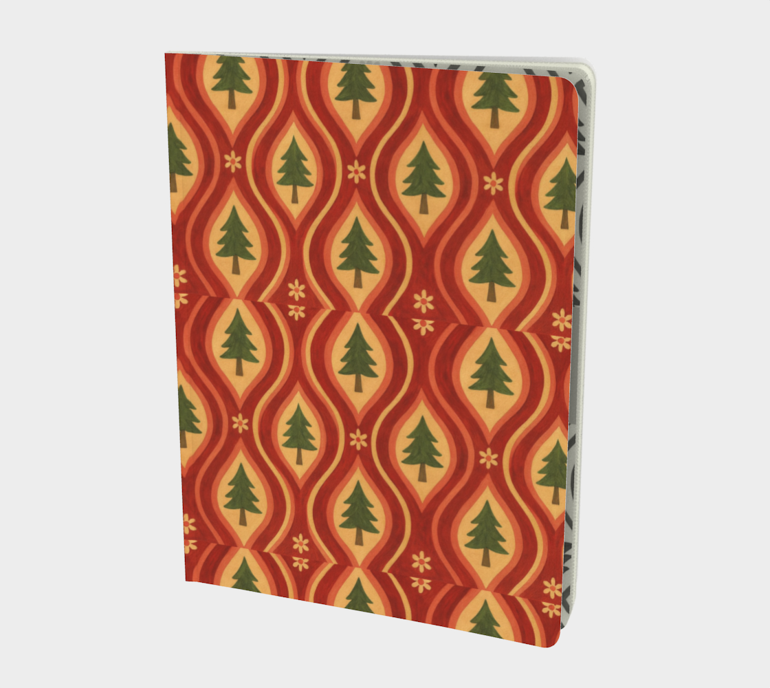 Hearthside Pines xmass trees allover notebook