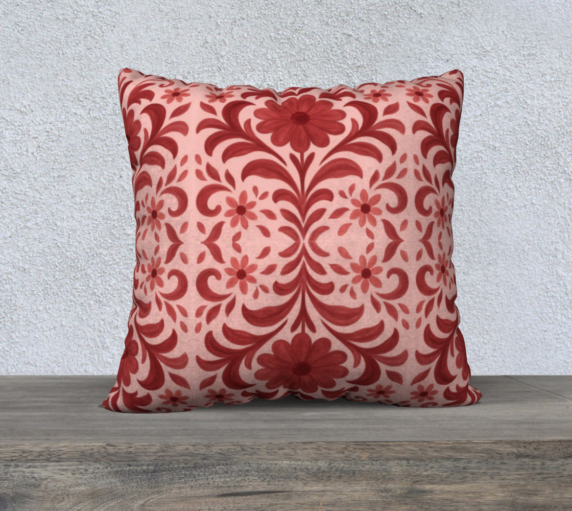 Petite Fleur  Rouge 22  x 22 Pillow