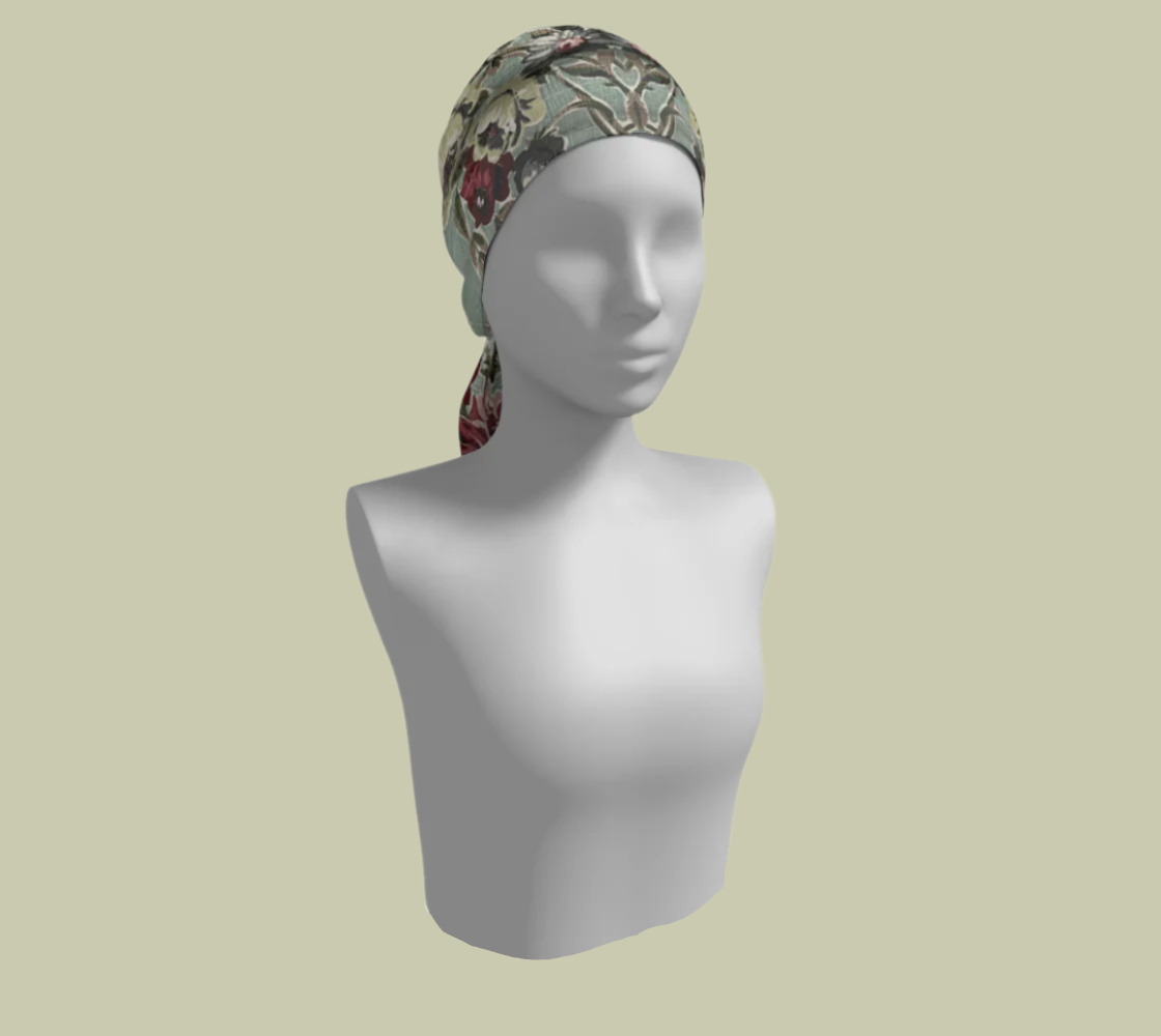 Sea Foam Roses Silk Long Scarf