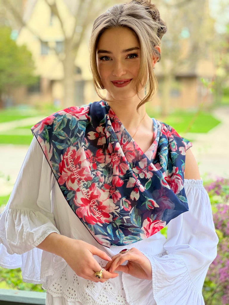 Somerset Roses Chiffon Scarf