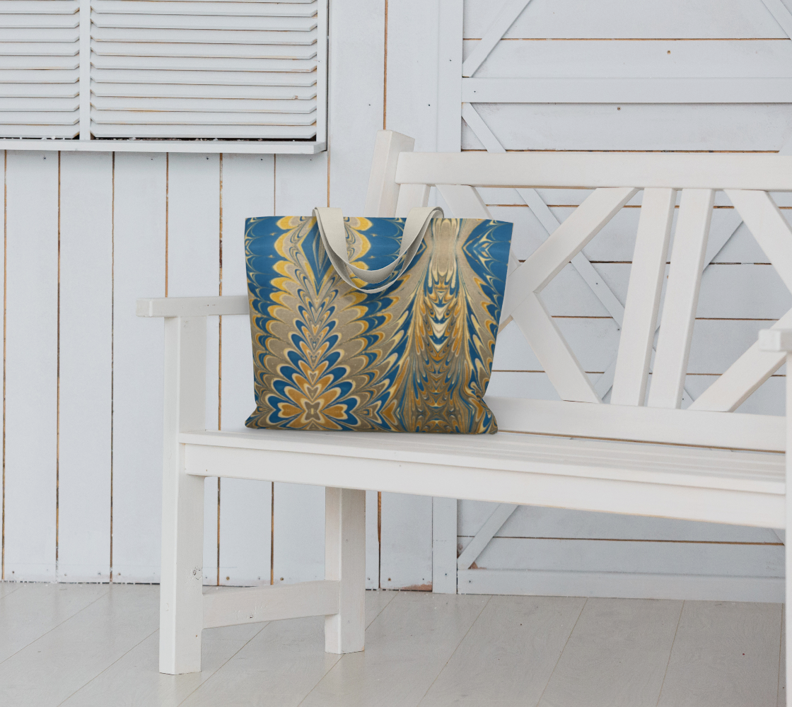 Prussian Blue Swirl Tote Bag