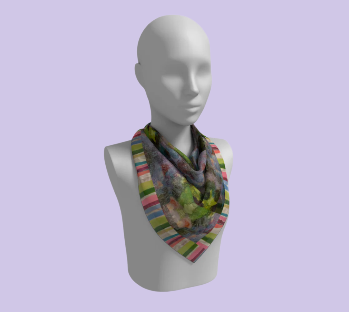 Lilac Waterlilies Silk Square Scarf