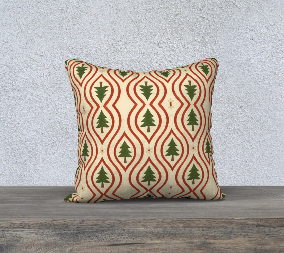 Evergreen Glow xmass trees 18 x 18 pillow