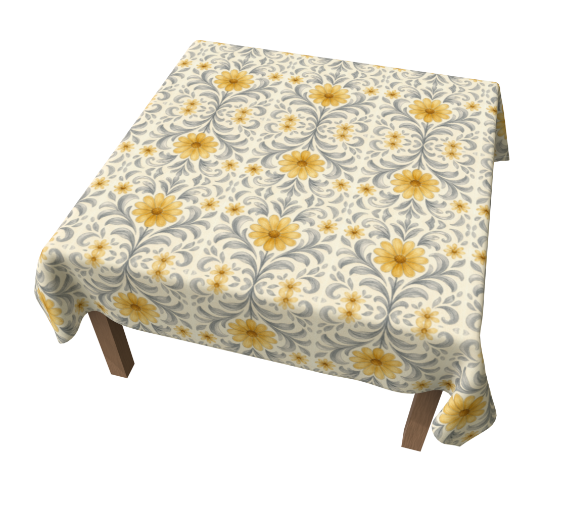 Silver Garden 60 x 60 tablecloth