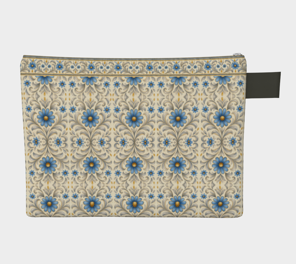 Gilded Azure Bloom zipper carry all bag