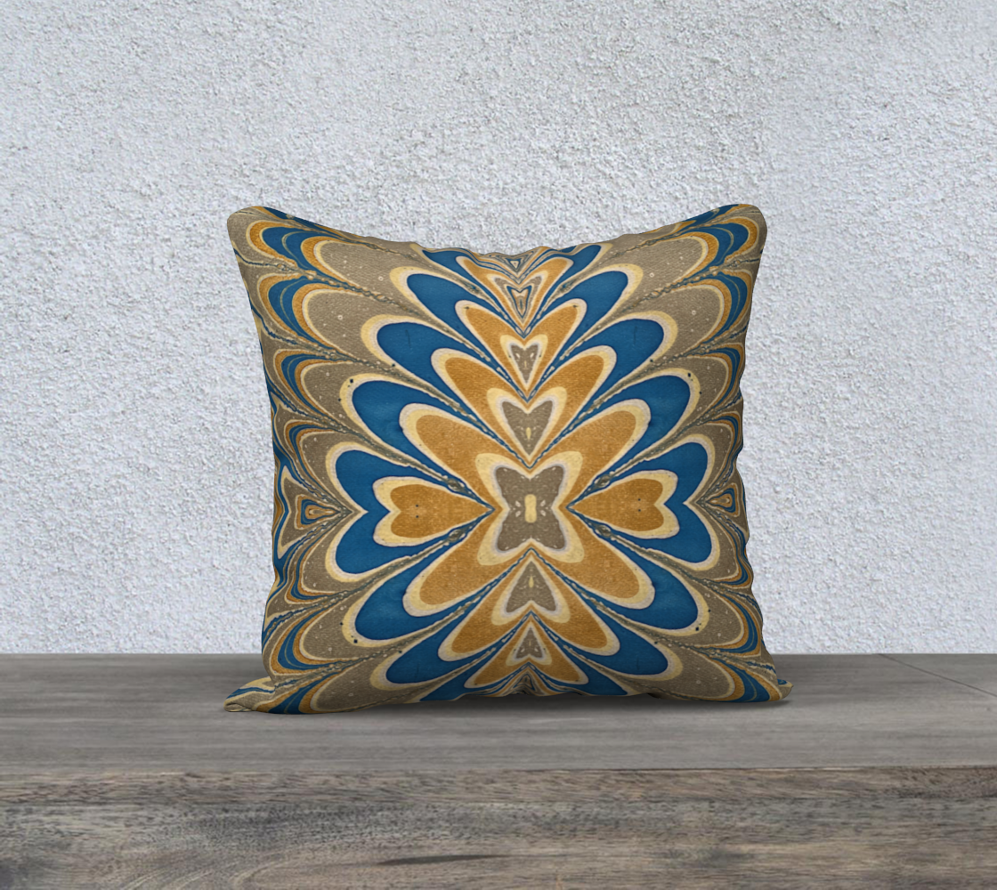 Prussian Blue Swirl 18  x 18 Pillow Covers