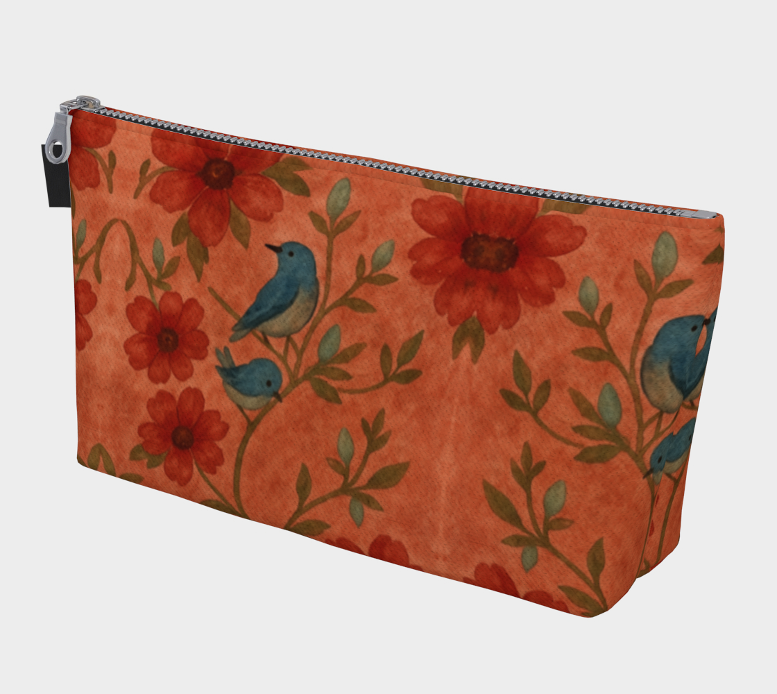 Songbird Bloom Terracotta Makeup Bag