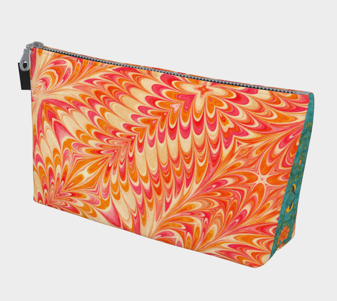 Tangerine Swirl Makeup Bag