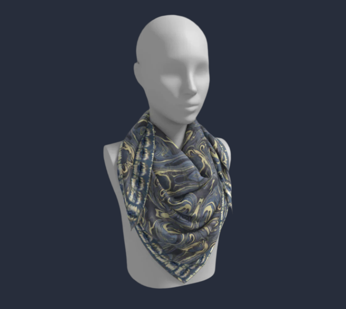 Mendocino Blues Silk Square Scarf