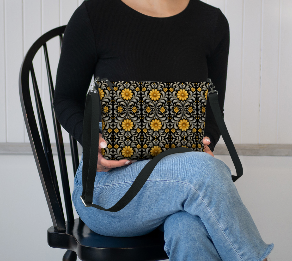 Midnight Silver Garden crossbody bag