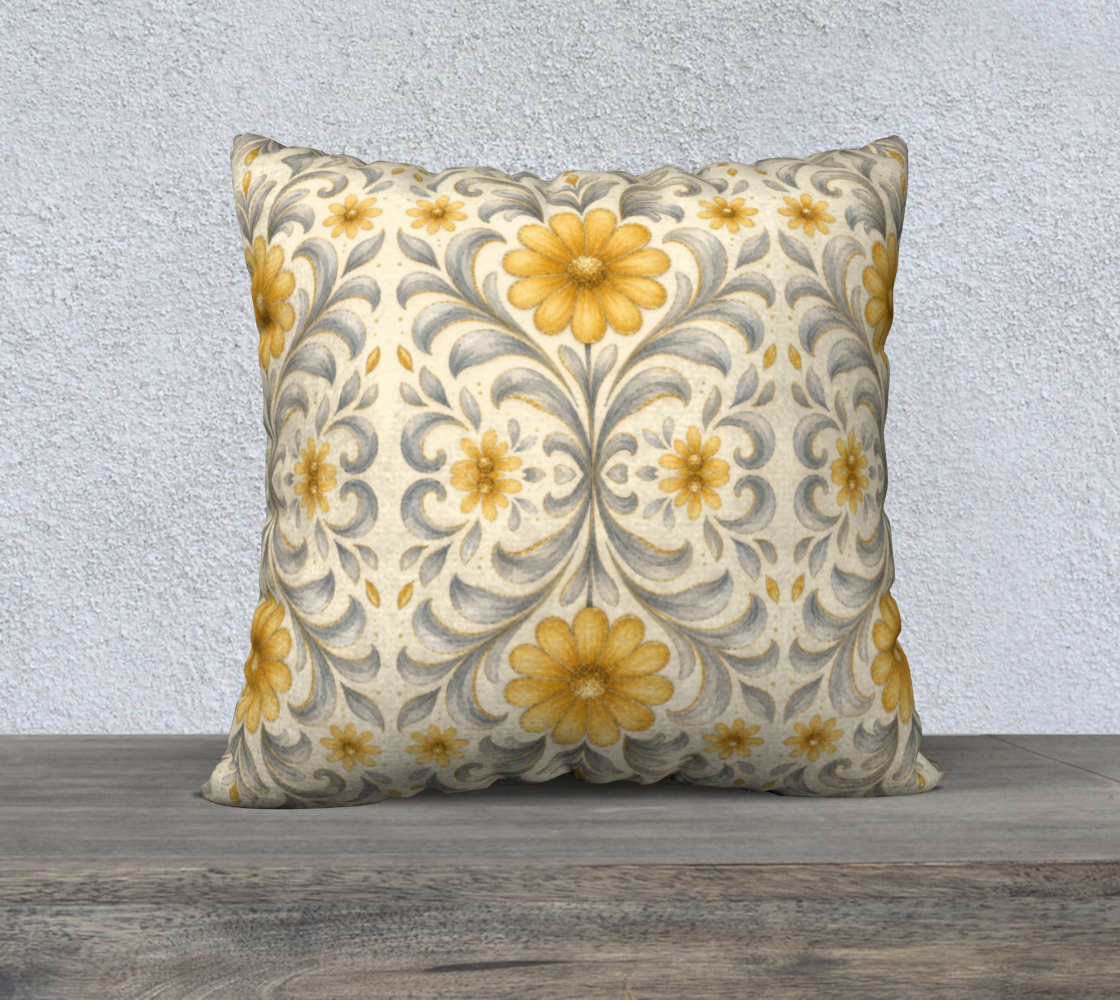 SIlver gardens 22 x 22 pillow