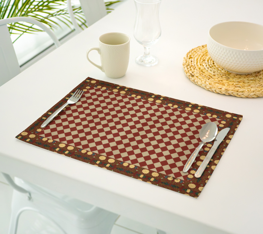 Marquesa Peonies Cranberry Harlequin Placemat