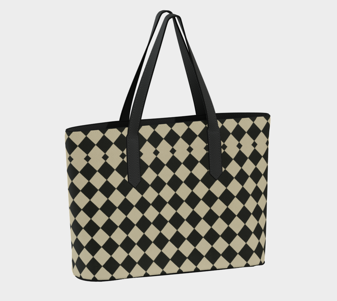 Metro Check Harlequin Vegan Leather Tote Bag