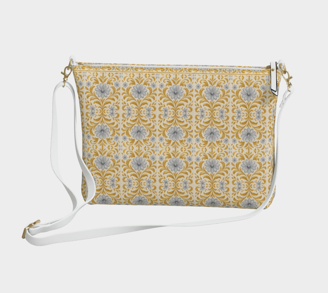 Gilded Garden Damask cross body bag