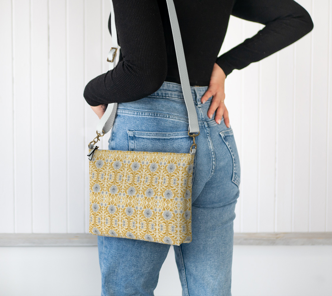 Gilded Garden Damask cross body bag