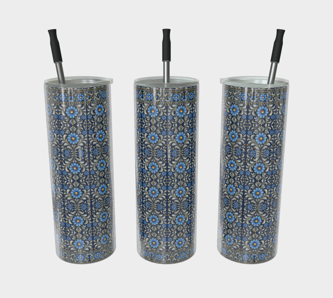 Gilded Navy Azure Bloom tumbler