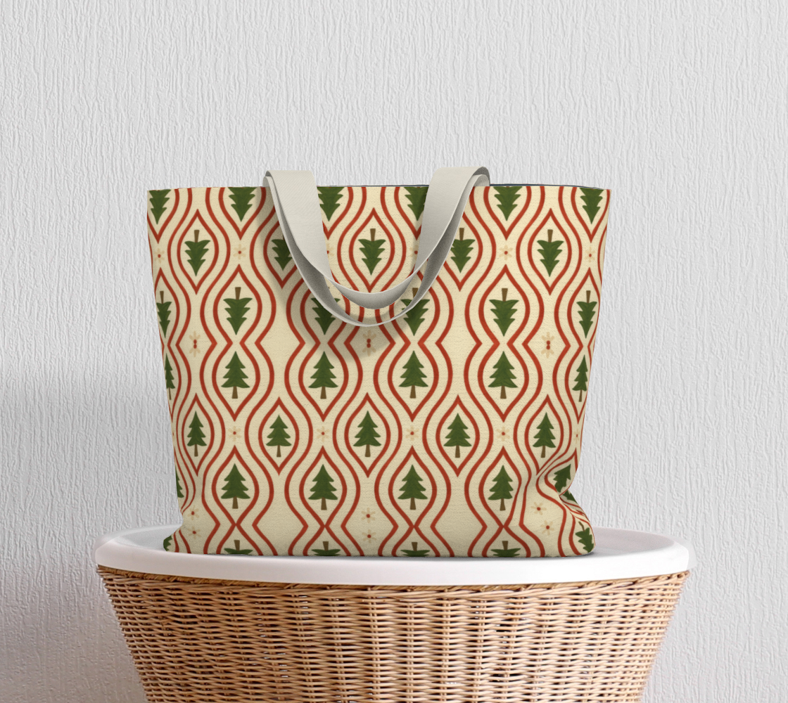 Evergreen Glow large canvas tote bag
