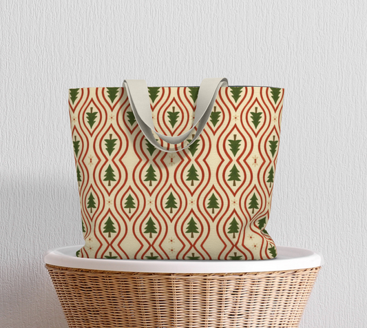 Evergreen Glow large canvas tote bag