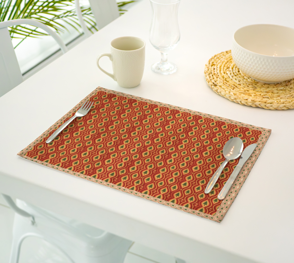 Hearthside Pines banded xmass trees allover #2 placemat