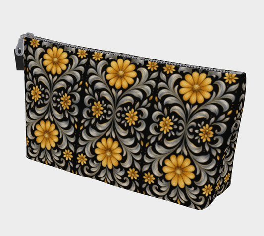 Midnight Silver Garden makeup bag