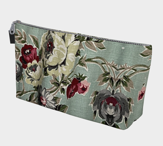 Seafoam Roses Makeup Bag