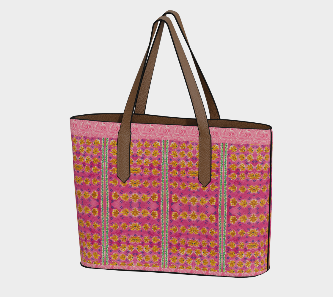 Pink Botanique Vegan Leather Tote
