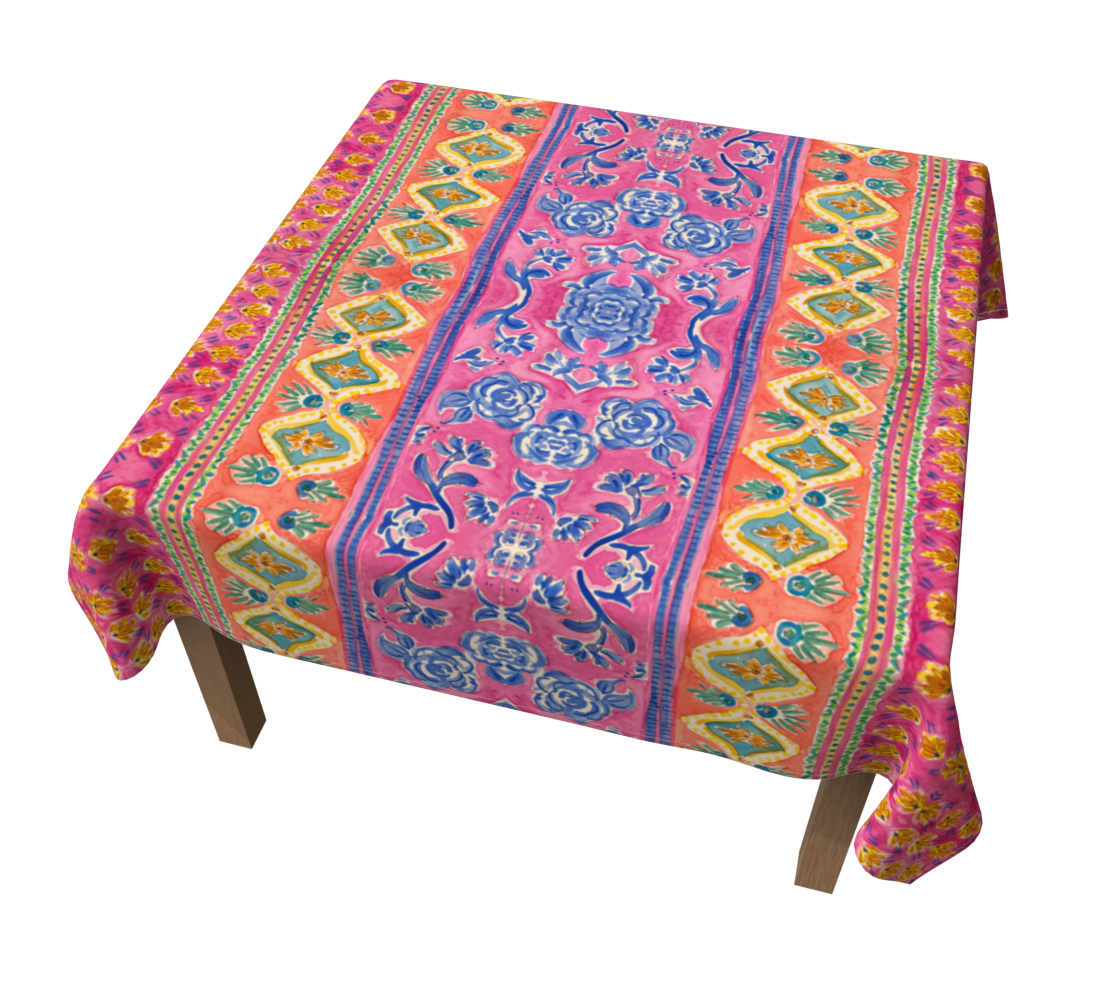 Coral Caravan 60 x 60 Tablecloth