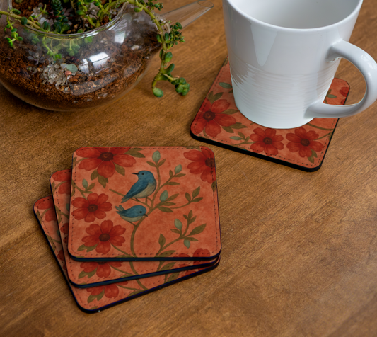 Songbird Bloom Terracotta Coaster