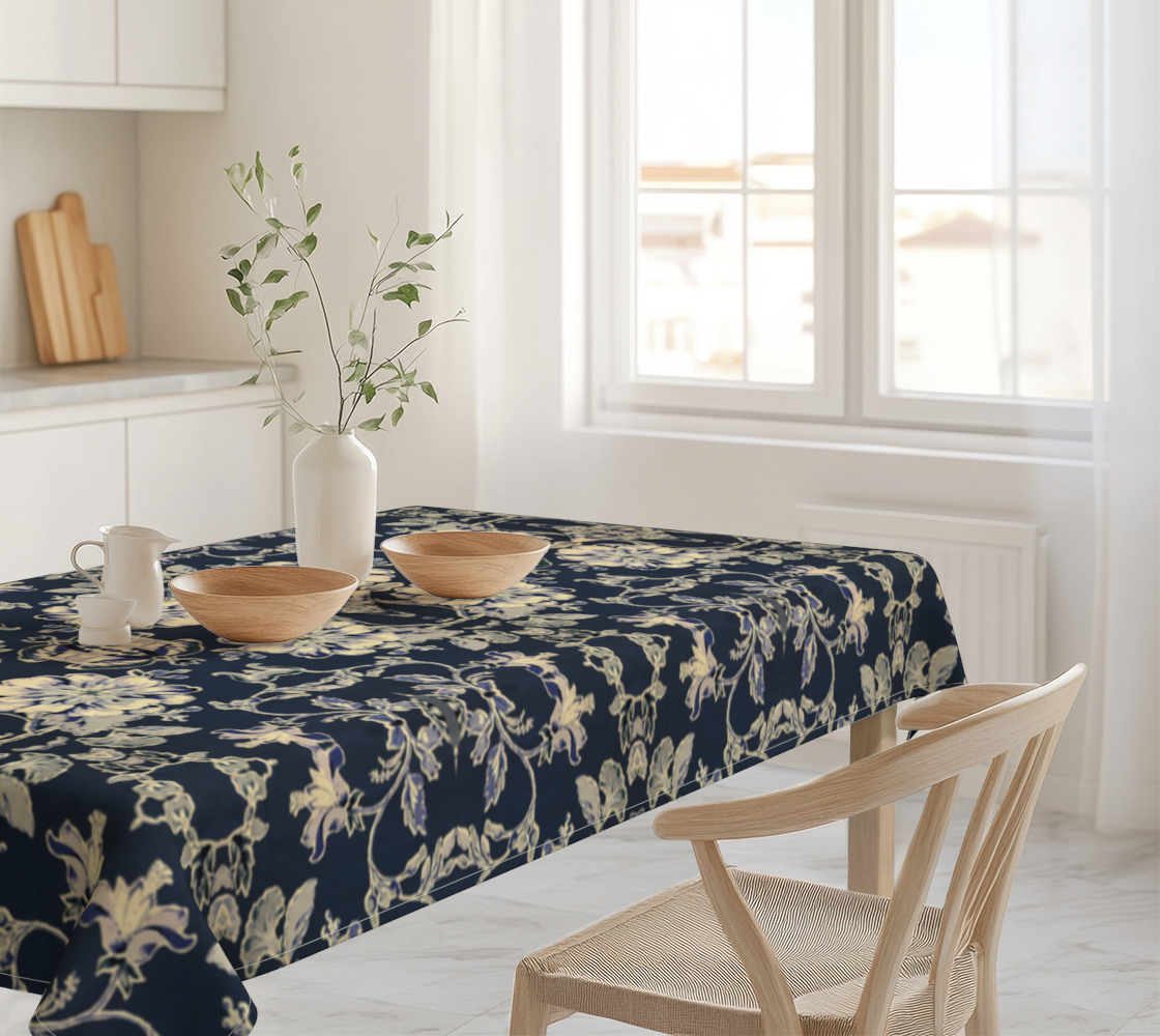 Blue Fleur Damask 60 x 90 Tablecloth