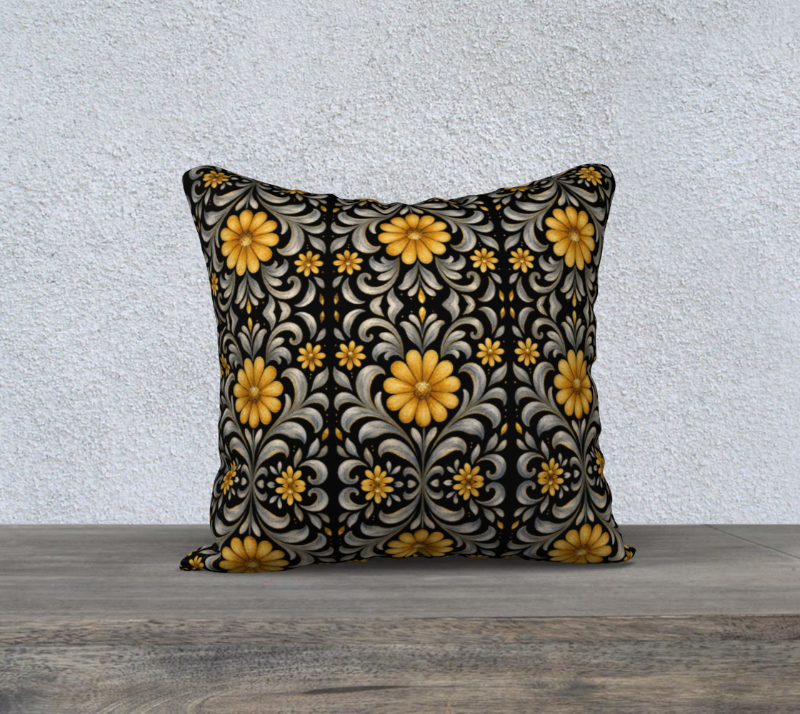 Midnight Silver Garden 18 x 18 pillow