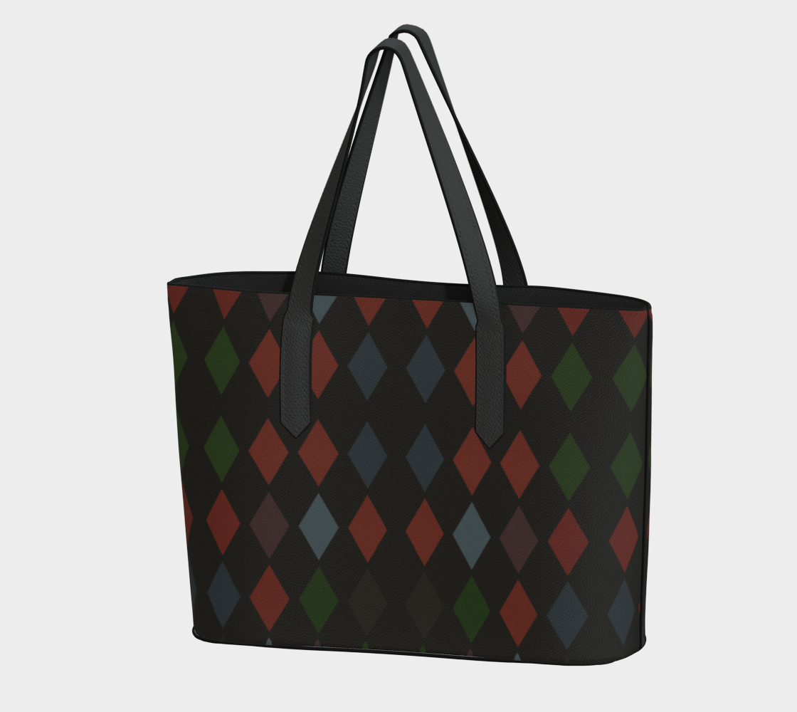 Holiday Harlequin Vegan Leather Tote Bag