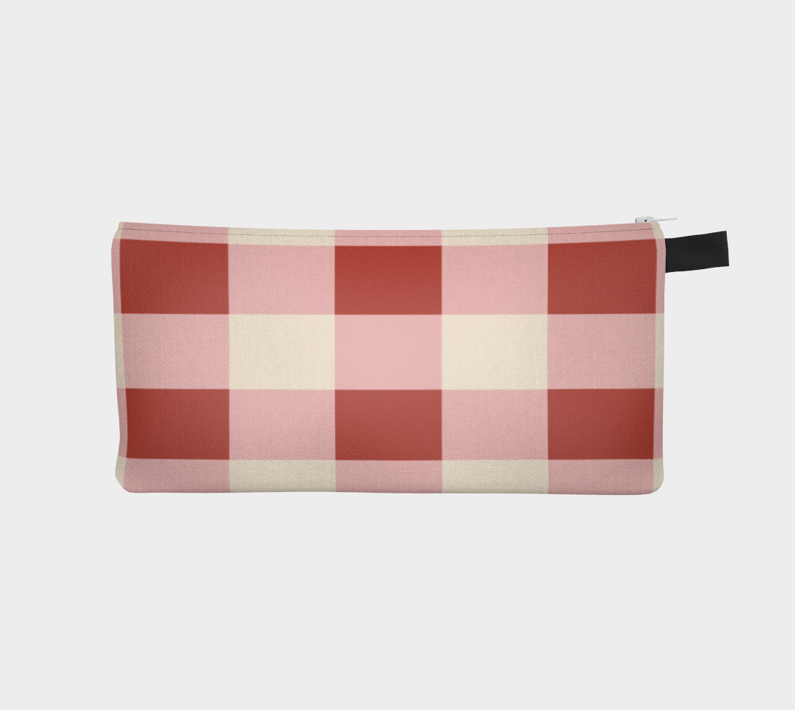Red Gingham Pencil Case