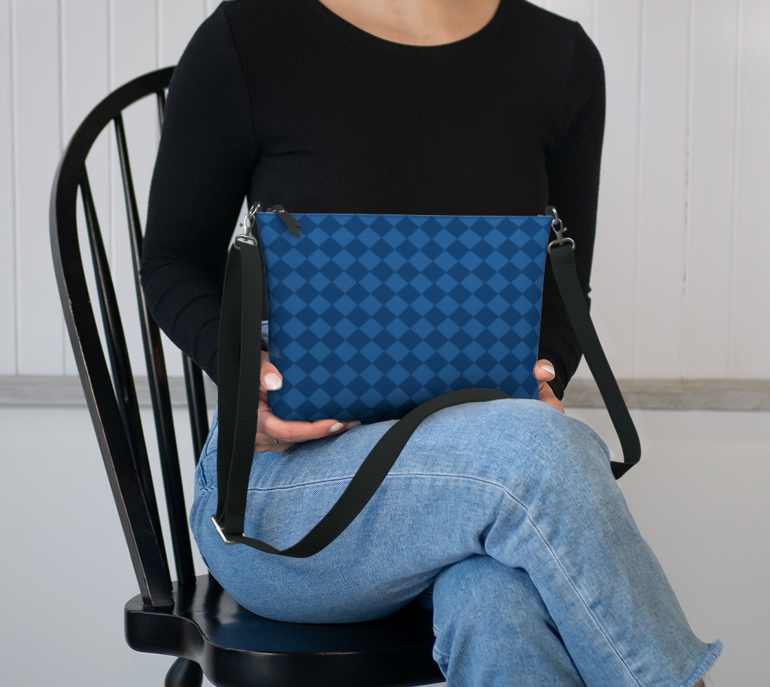 Royal Blue Harlequin Vegan Leather Crossbody