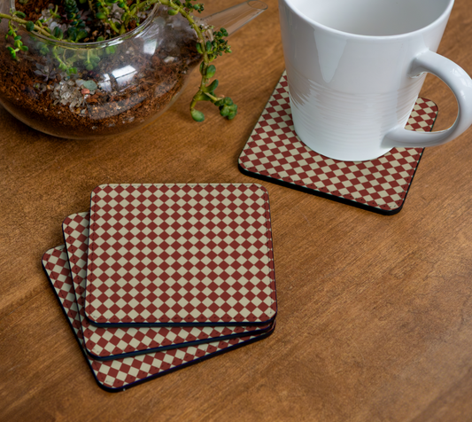 Cranberry Mini Harlequin Coaster