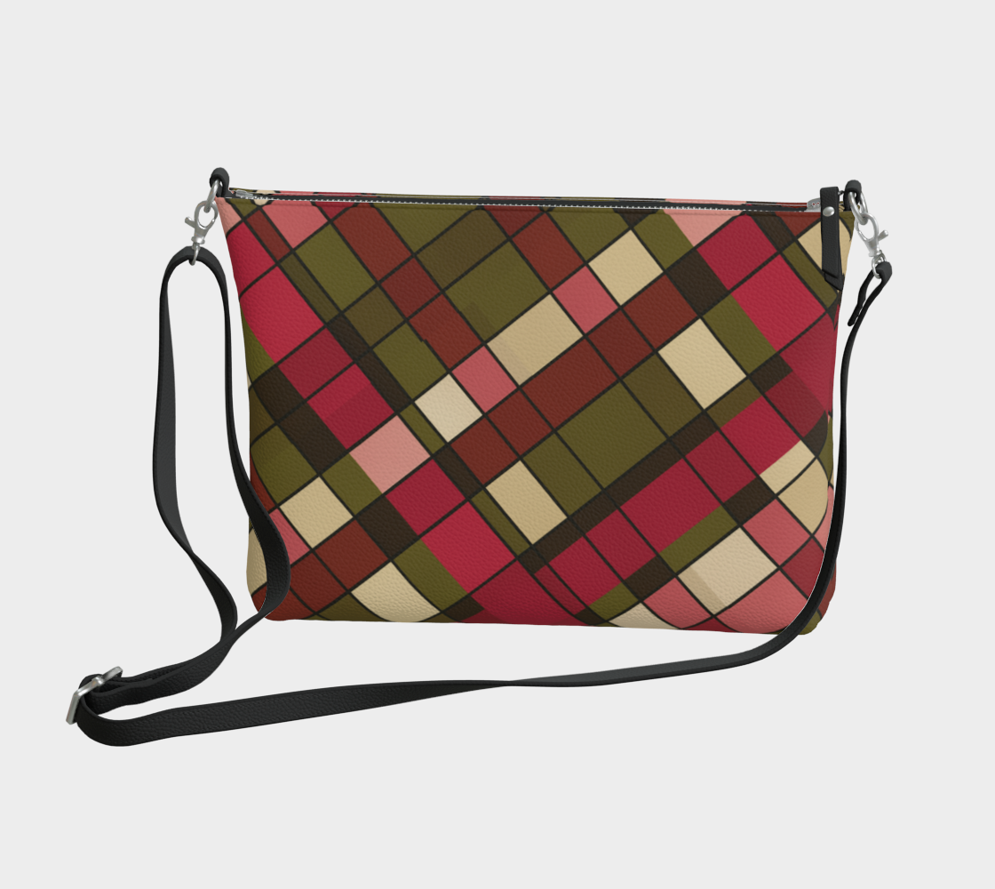 Plaid Harvest Vegan Leather Crossbody Purse