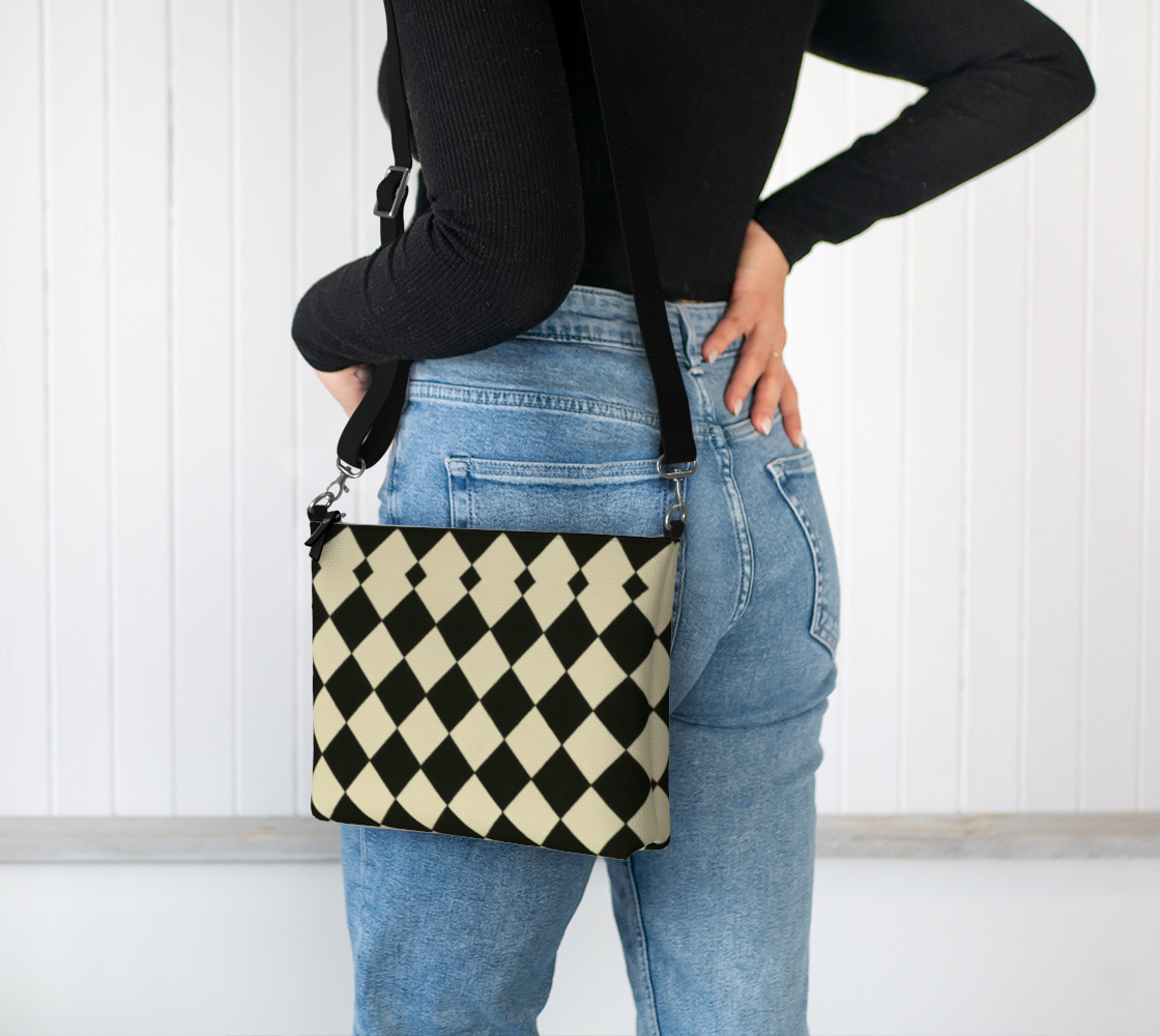 Metro Check Harlequin Vegan Leather Crossbody Purse