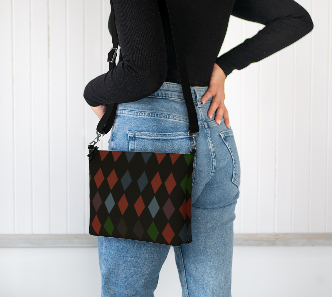 Holiday Harlequin Leather Crossbody Purse