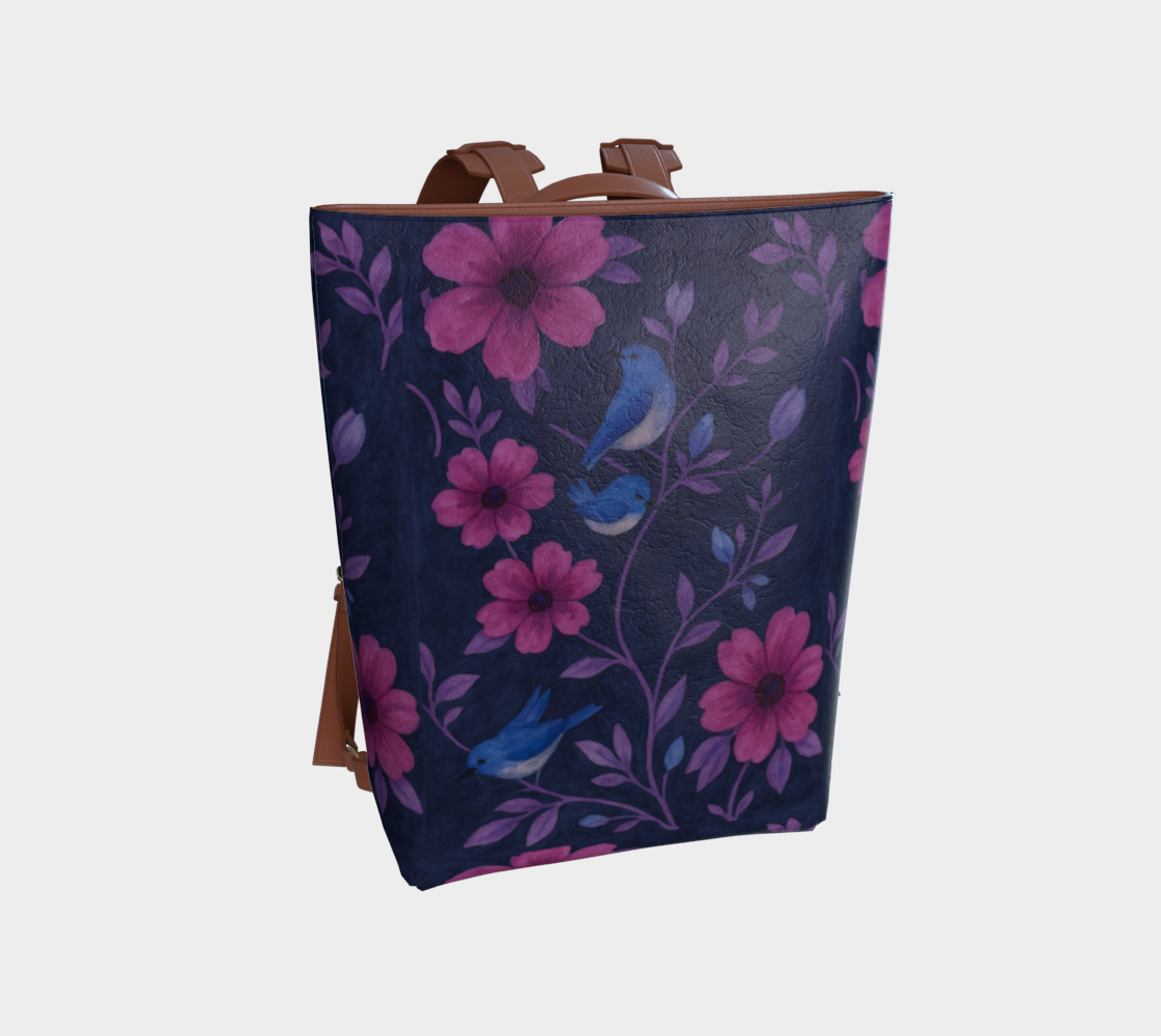 Songbird Bloom Plum Vegan Leather Backpack