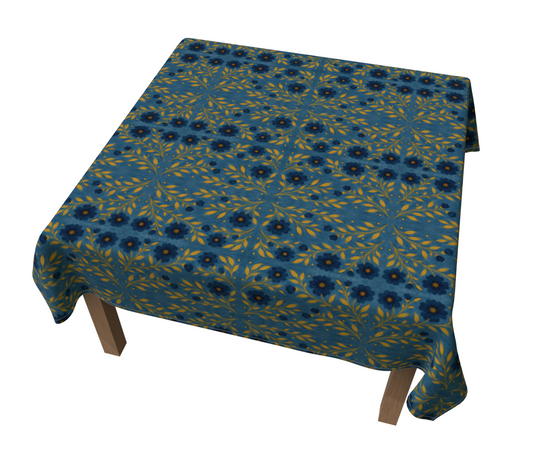 INDIGO MEADOW TABLECLOTH 60 X 60