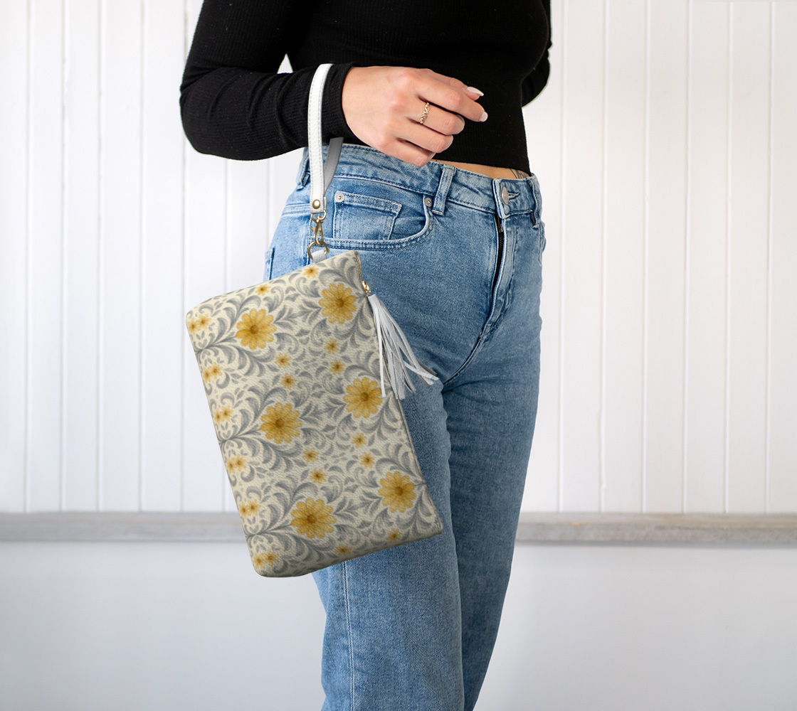 Silver Garden Clutch Bag